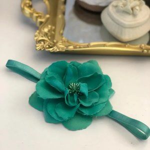 Big Teal Flower Headband